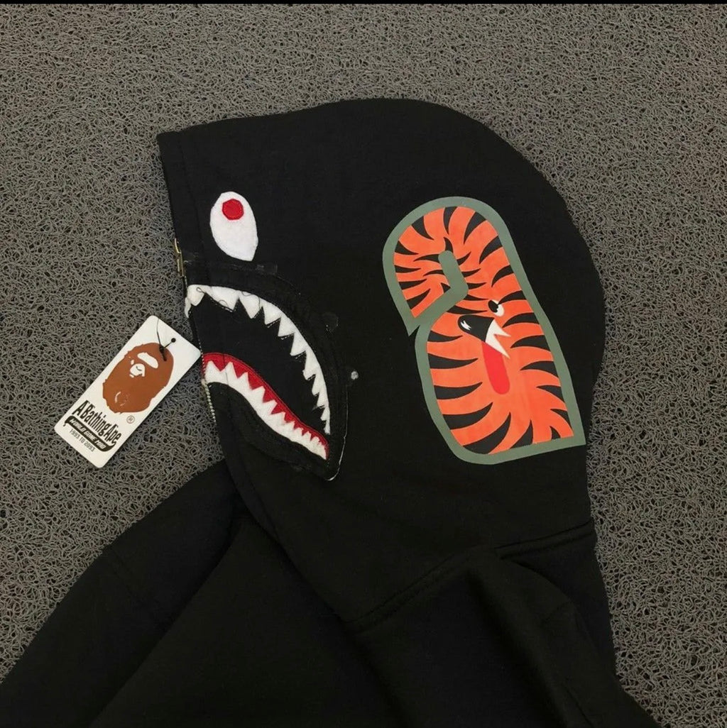 Bape Over Sized Fleece Full Zipper Hoodie - Black