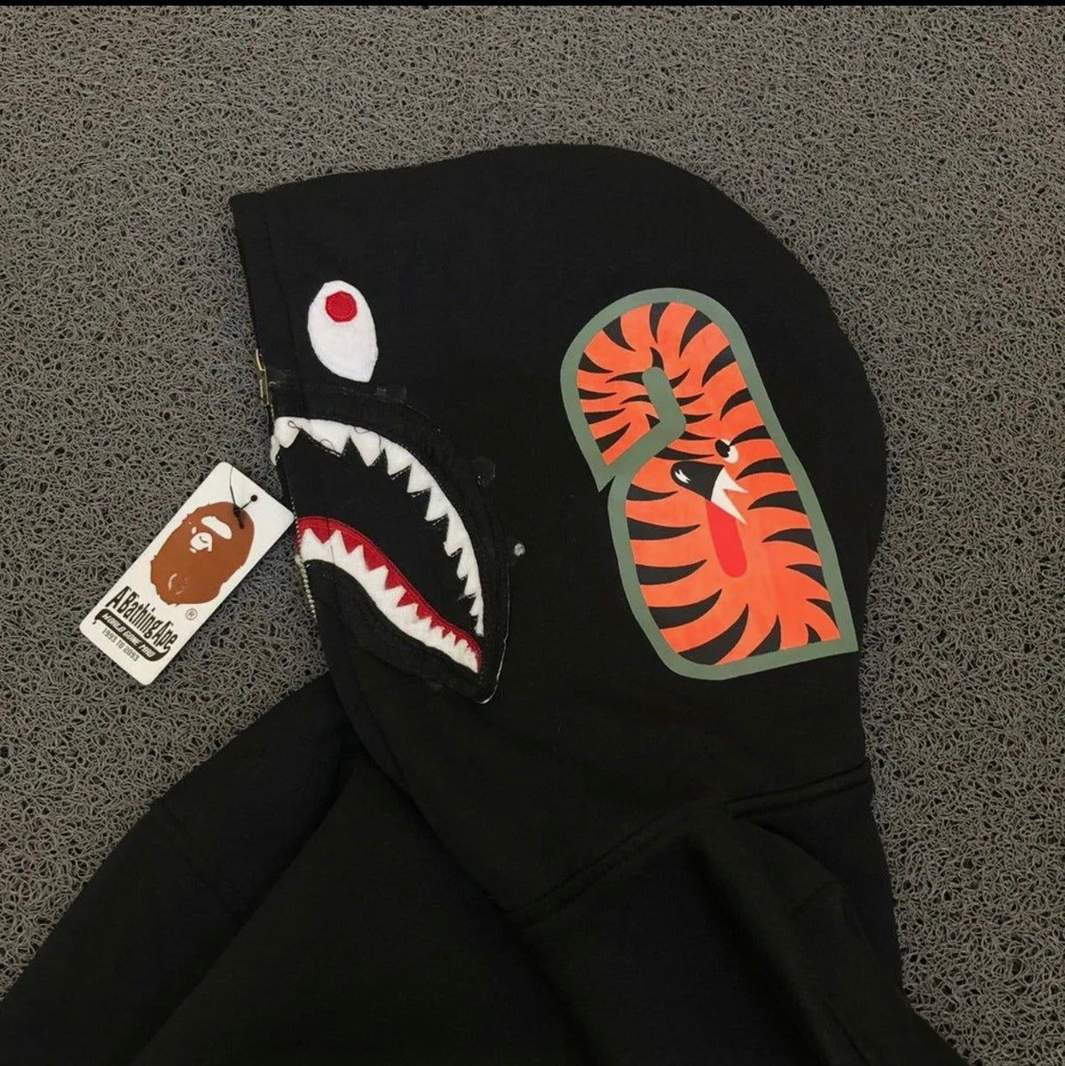 Bape Over Sized Fleece Full Zipper Hoodie - Black