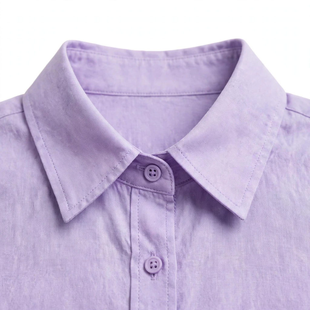 Lilac Button Down Shirt And White Flapper Trouser Co-Ord Set