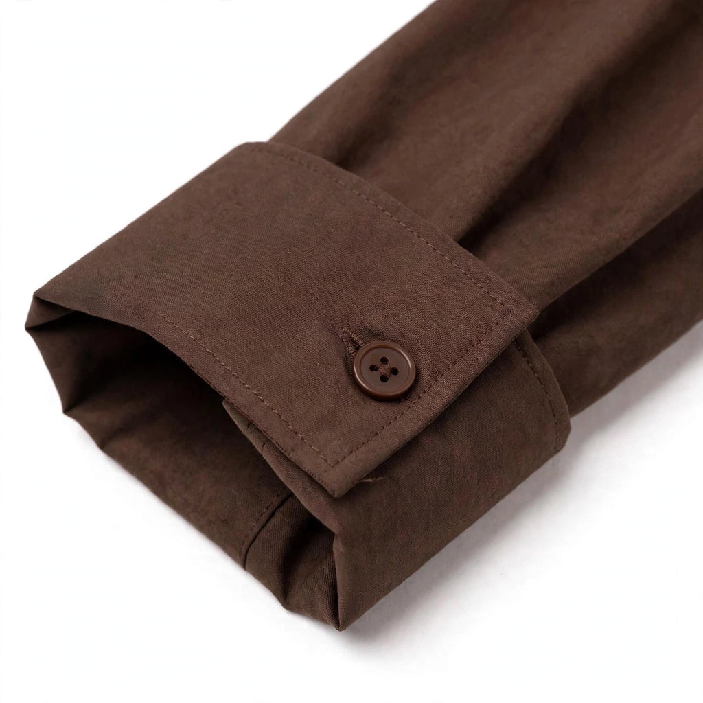 Daur-z Oversized Button-Down Shirt in Chocolate Brown - Relaxed Fit | Everyday Essential