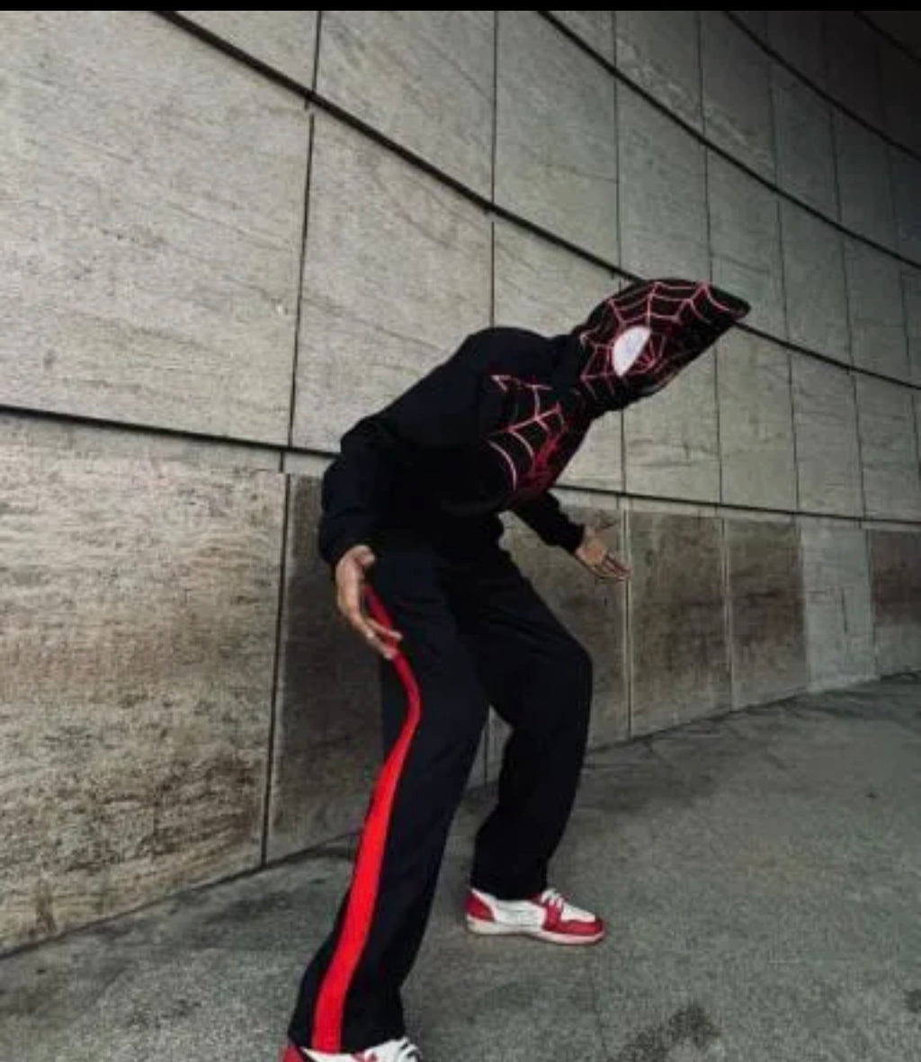 Spider Man Over Sized Fleece Full Zipper Hoodie - Black