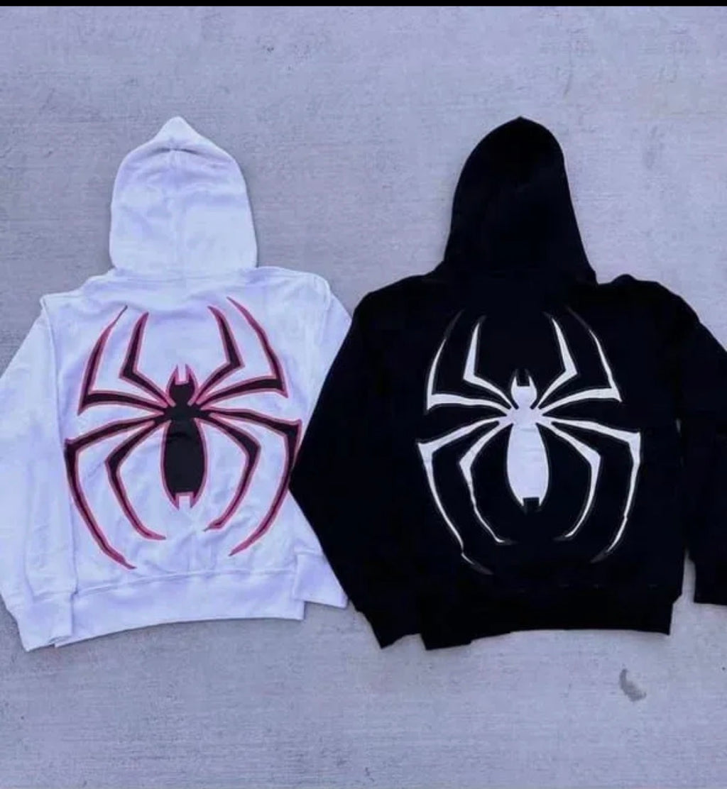 Spider-Man Over Sized Fleece Full Zipper Hoodie Black
