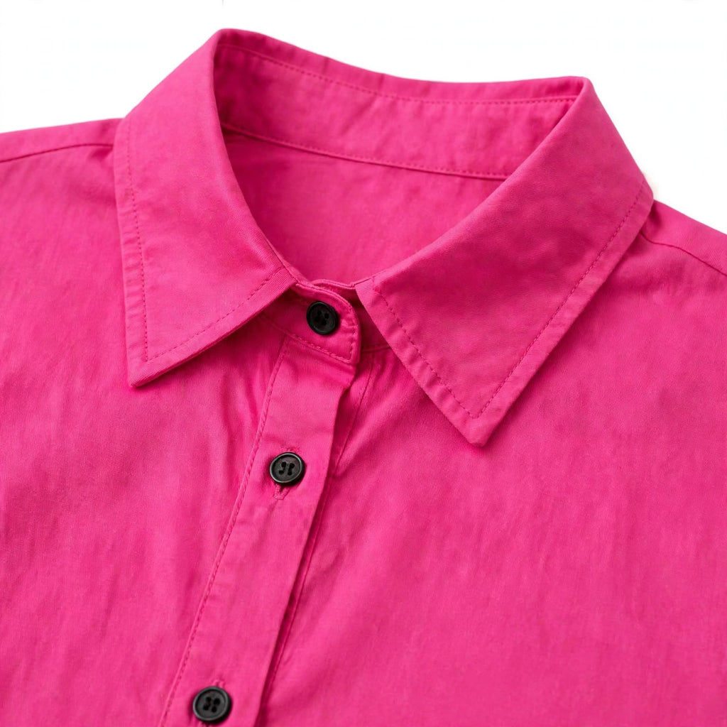 Daur-z Oversized Button-Down Shirt in Neon Pink - Relaxed Fit | Everyday Essential