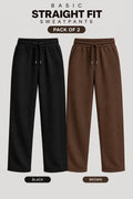 Pack Of Two Unisex Regular Relax Fit Trouser - Single Edition - Brown & Black