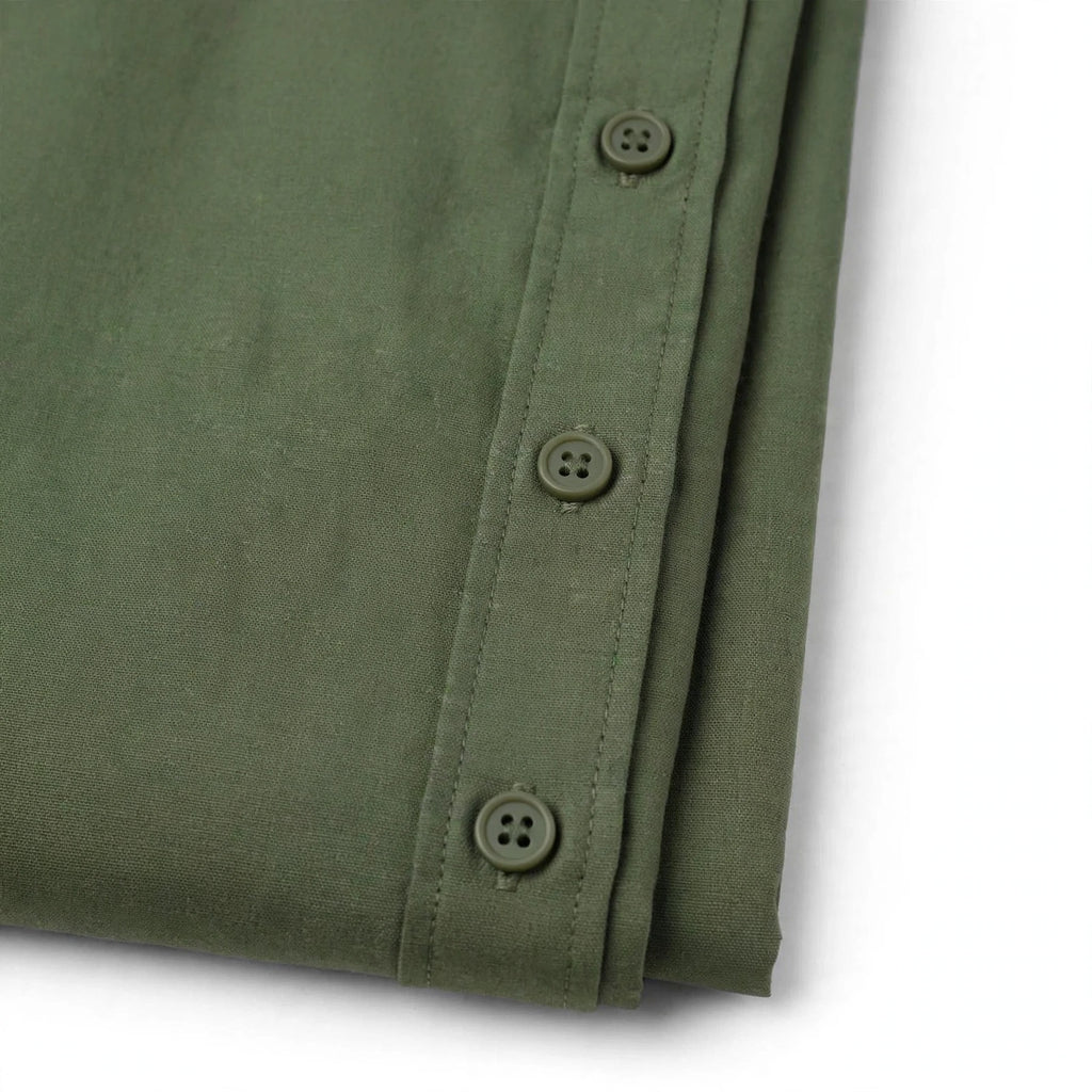 Daur-z Oversized Button-Down Shirt in Olive Green - Relaxed Fit | Everyday Essential
