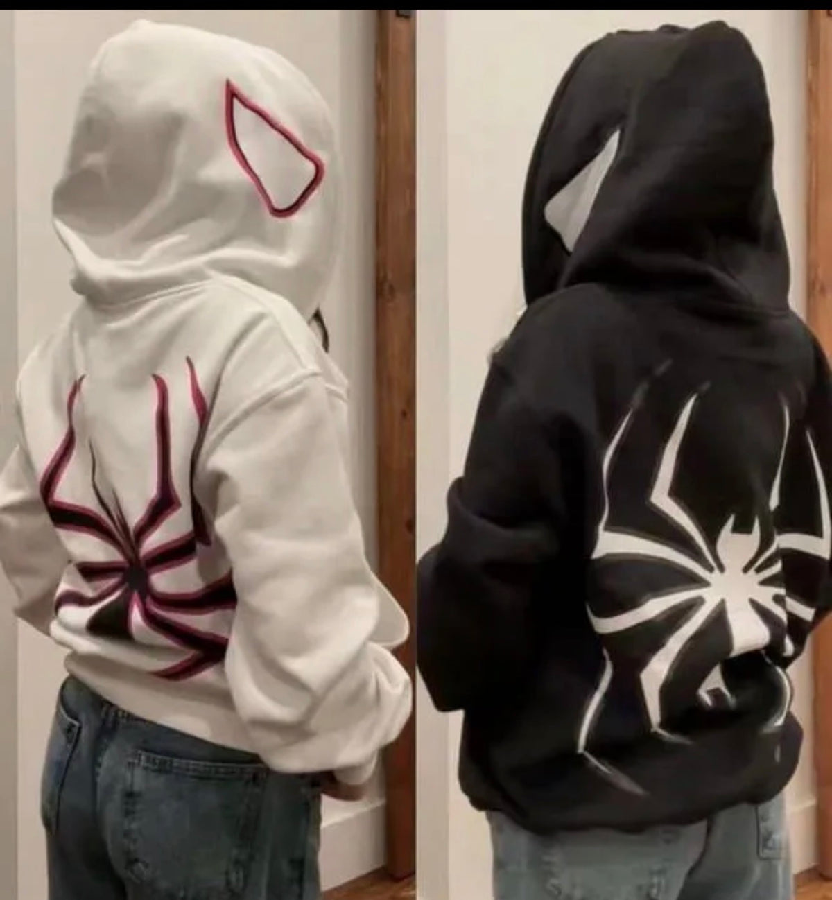 Spider-Man Over Sized Fleece Full Zipper Hoodie Black