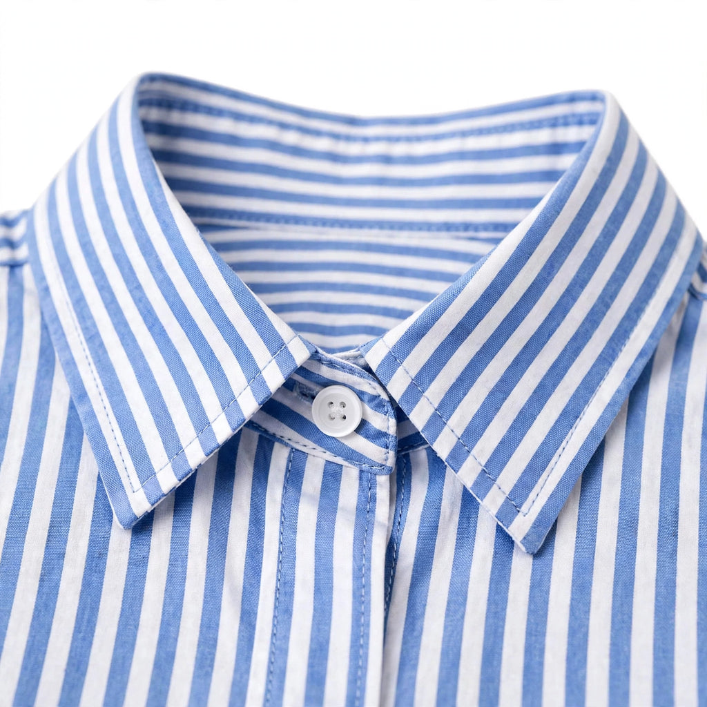 Daur-z Oversized Button-Down Shirt in Sky Blue Striped - Relaxed Fit | Everyday Essential
