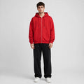 Fleece Premium Basic Zipper Hoodie Unisex - Red