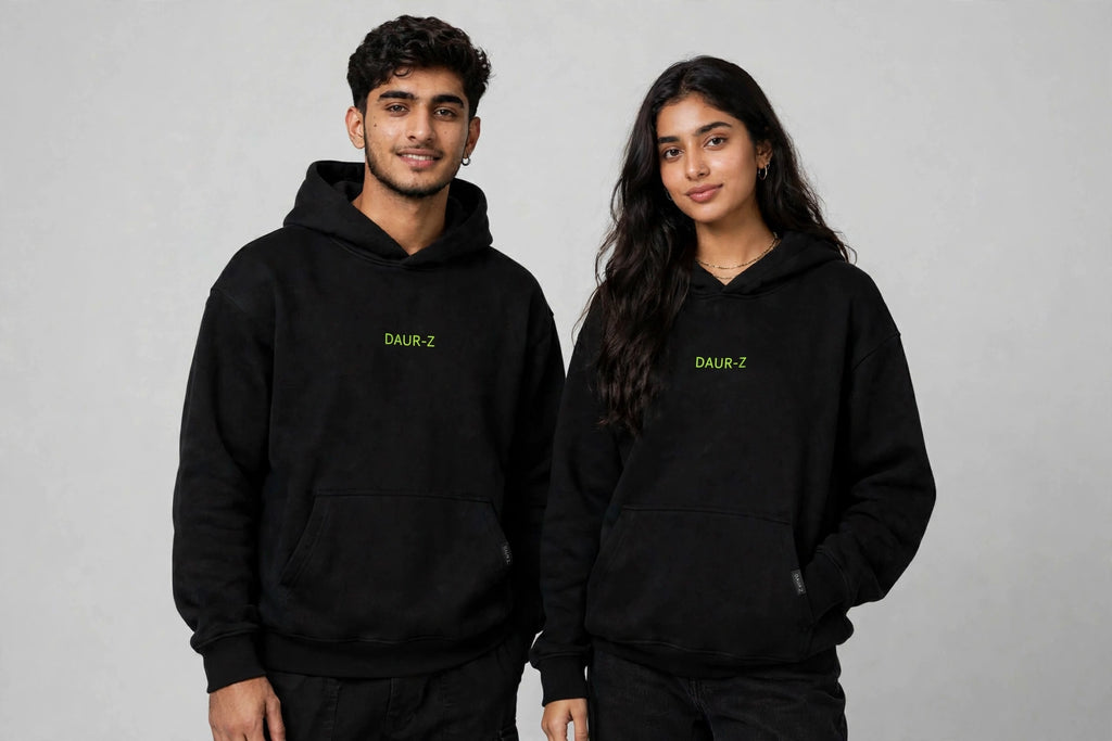 Daur-Z Fleece Premium Basic Oversized Hoodie Unisex - Black