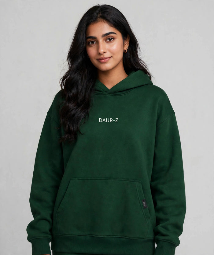 Daur-Z Fleece Premium Basic Oversized Hoodie Unisex - Bottle Green
