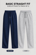 Pack Of Two Unisex Regular Relax Fit Trouser - Single Edition - Blue & Grey