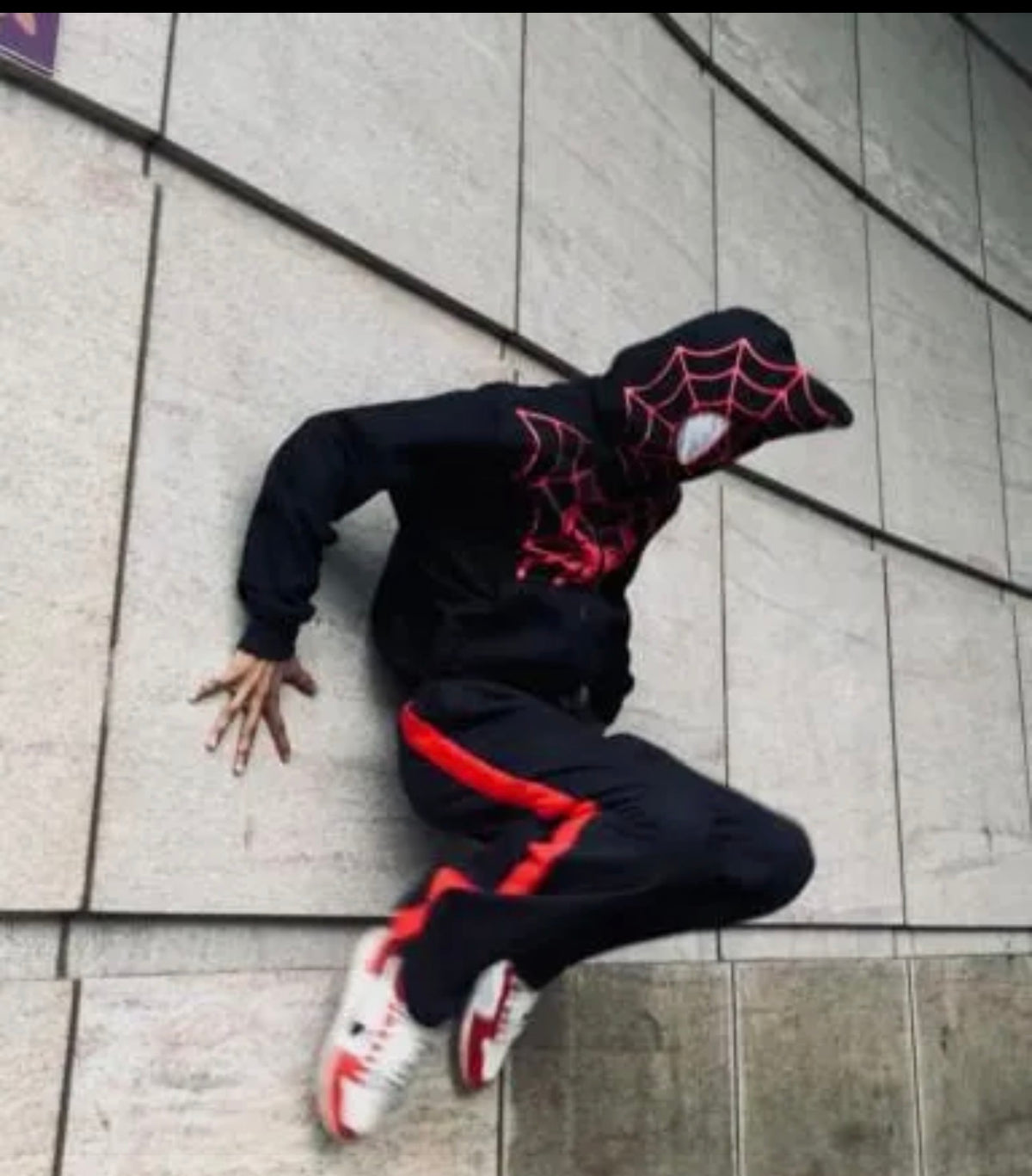 Spider Man Over Sized Fleece Full Zipper Hoodie - Black