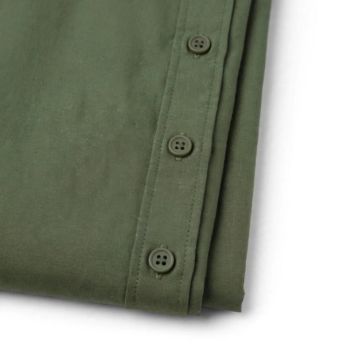 Olive Green Button Down Shirt & Beige Flapper Trouser For Women