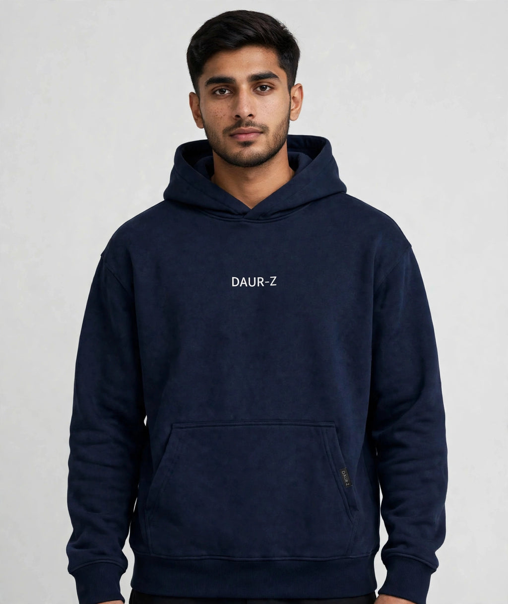 Daur-Z Fleece Premium Basic Oversized Hoodie Unisex - Navy Blue