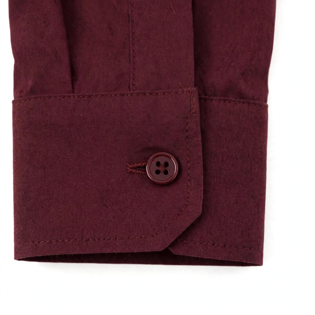 Daur-z Oversized Button-Down Shirt in Maroon - Relaxed Fit | Everyday Essential
