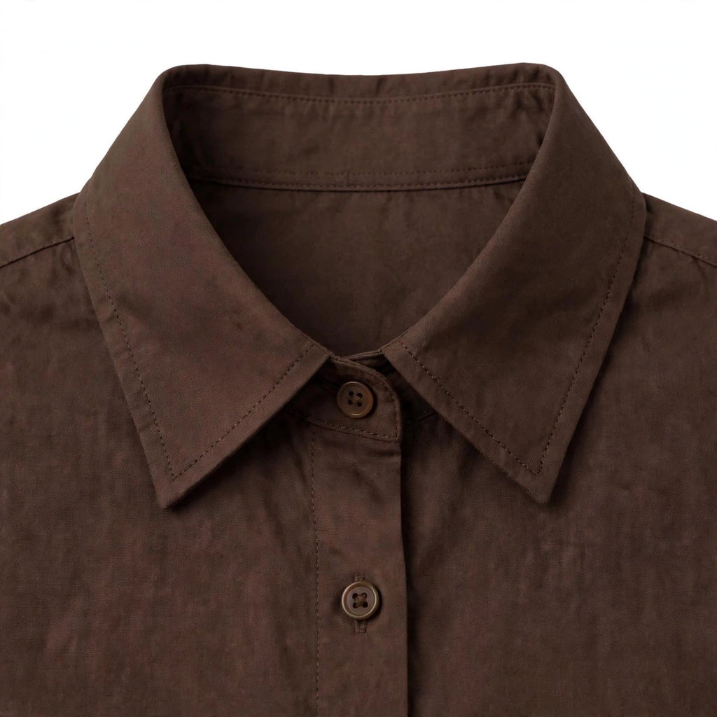 Daur-z Oversized Button-Down Shirt in Chocolate Brown - Relaxed Fit | Everyday Essential