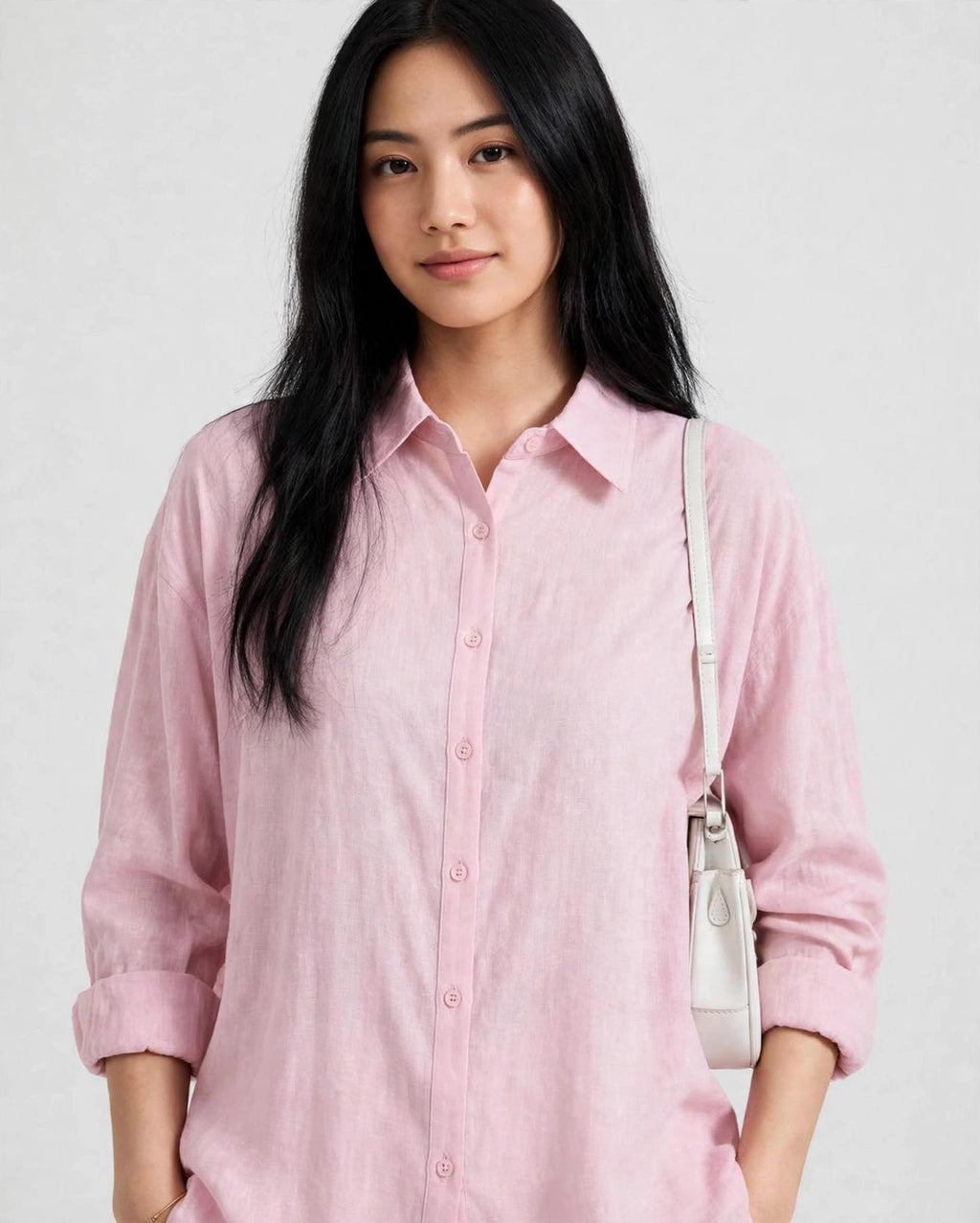 Daur-z Oversized Button-Down Shirt in Pink - Relaxed Fit | Everyday Essential