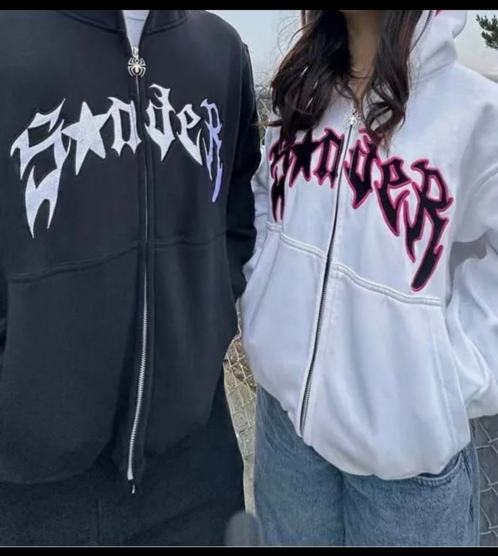 Spider-Man Over Sized Fleece Full Zipper Hoodie Black