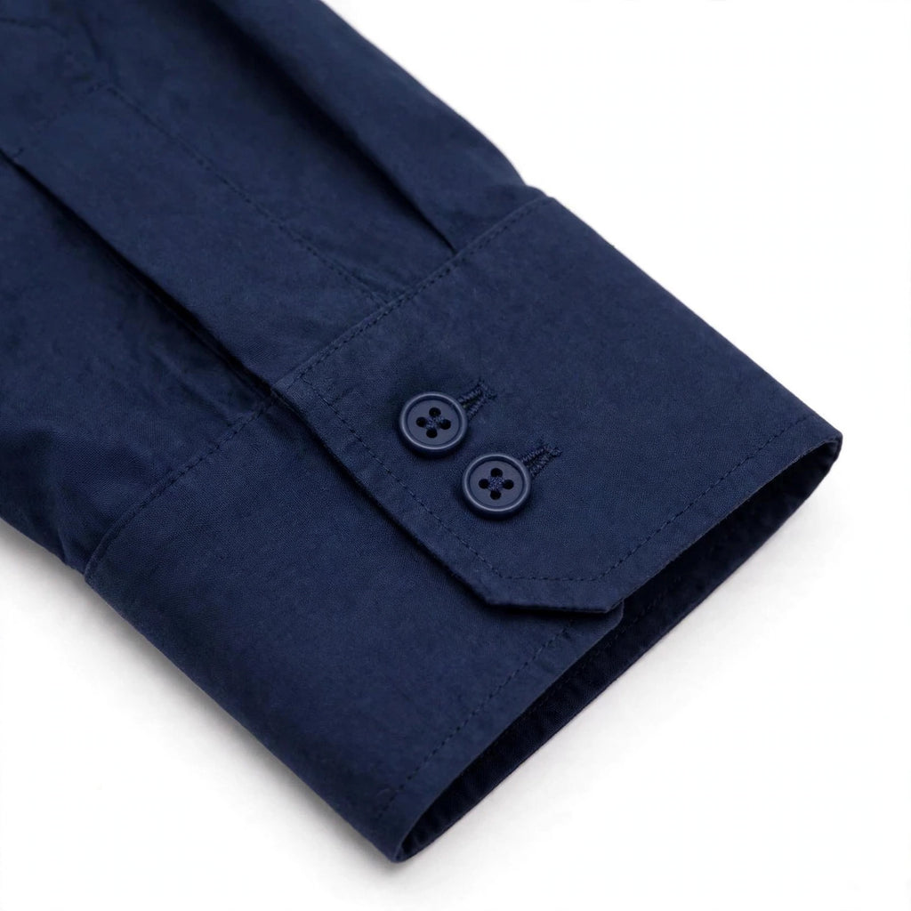 Daur-z Oversized Button-Down Shirt in Navy Blue - Relaxed Fit | Everyday Essential