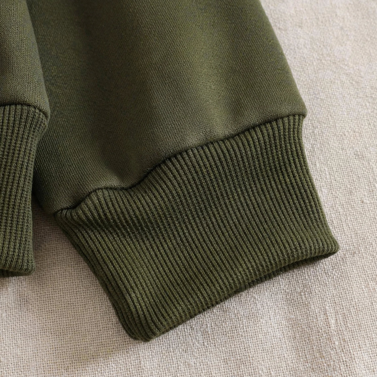 Women's Cropped Zip-Up Hoodie - Oversized Fleece Crop Hoodie - Olive Green