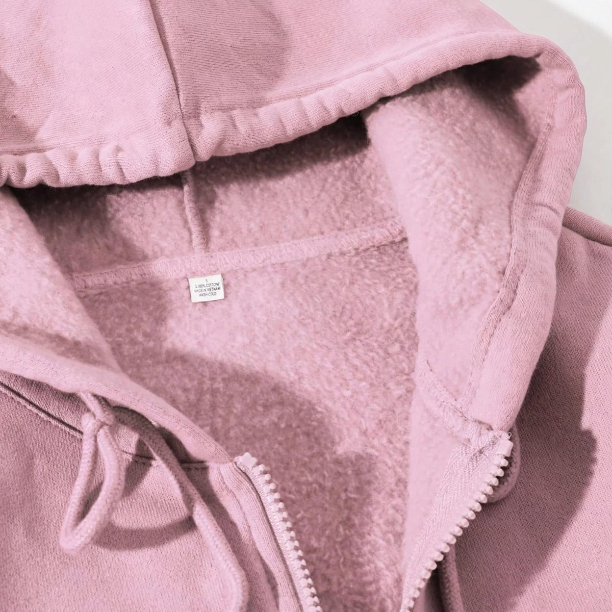 Women's Cropped Zip-Up Hoodie - Oversized Fleece Crop Hoodie - Pink
