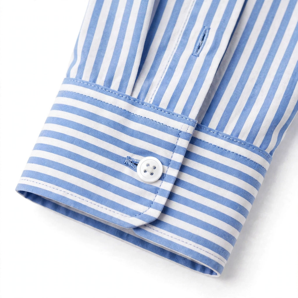 Daur-z Oversized Button-Down Shirt in Sky Blue Striped - Relaxed Fit | Everyday Essential
