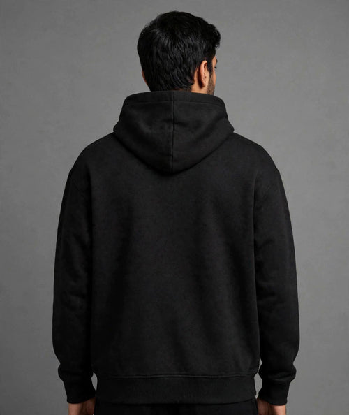 Daur-Z Fleece Premium Basic Oversized Hoodie Unisex - Black