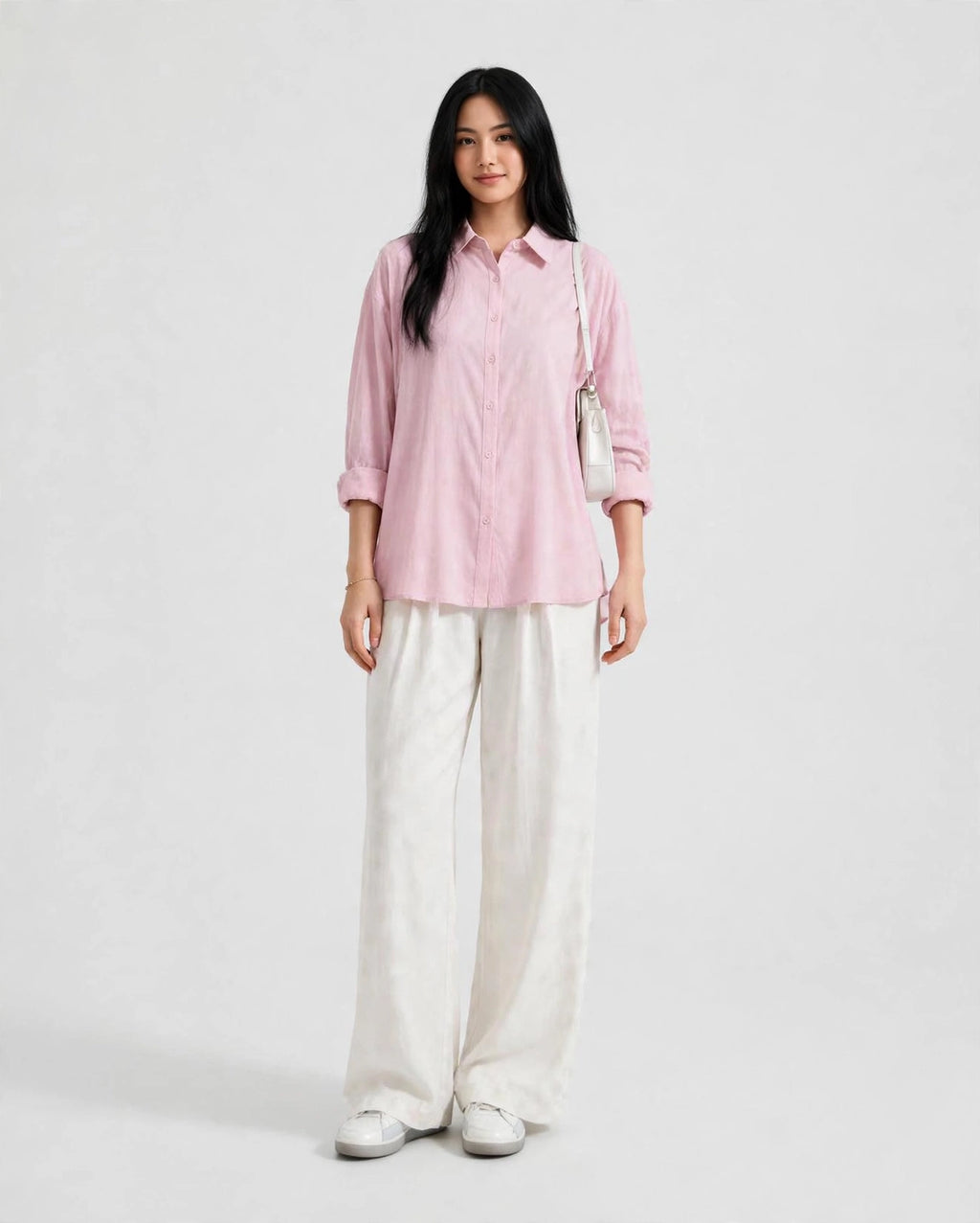 Daur-z Oversized Button-Down Shirt in Pink - Relaxed Fit | Everyday Essential